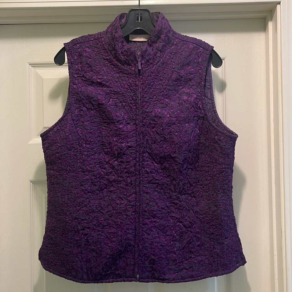 Coldwater Creek - full zip textured vest - purple - size M